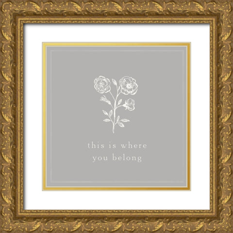 Simple Nature VII-This is Where Gold Ornate Wood Framed Art Print with Double Matting by HM Design