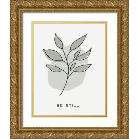 Zen Vibes III-Be Still Gold Ornate Wood Framed Art Print with Double Matting by HM Design