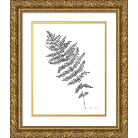 Neutral Fern I Gold Ornate Wood Framed Art Print with Double Matting by Wilson, Kelsey