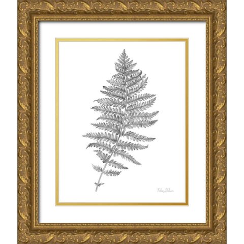 Neutral Fern II Gold Ornate Wood Framed Art Print with Double Matting by Wilson, Kelsey