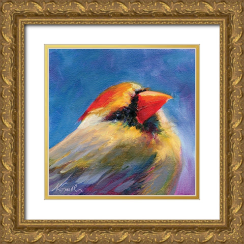 Field Birds IV Gold Ornate Wood Framed Art Print with Double Matting by Smith, Kim