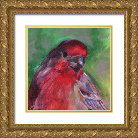 Field Birds VI Gold Ornate Wood Framed Art Print with Double Matting by Smith, Kim