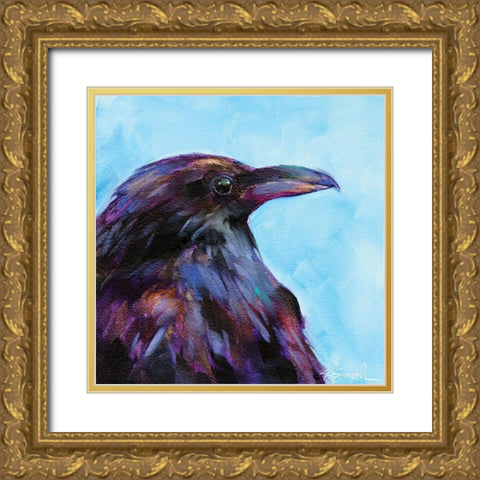 Field Birds VII Gold Ornate Wood Framed Art Print with Double Matting by Smith, Kim