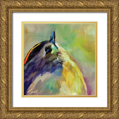 Field Birds IX Gold Ornate Wood Framed Art Print with Double Matting by Smith, Kim