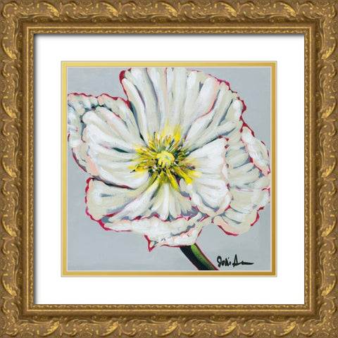 Fresh Poppy II Gold Ornate Wood Framed Art Print with Double Matting by Augustine, Jodi