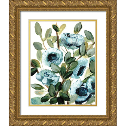Farmhouse Blue Bush III Gold Ornate Wood Framed Art Print with Double Matting by Chapman, Marcy