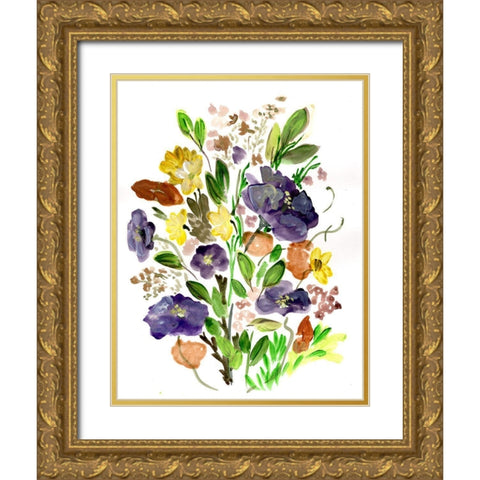 Purple Spring Bunch II Gold Ornate Wood Framed Art Print with Double Matting by Chapman, Marcy
