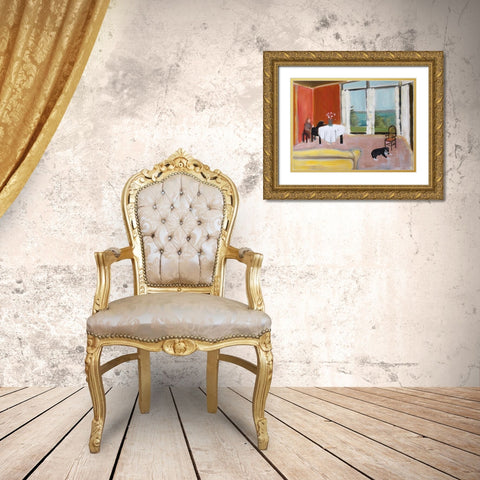 Late Afternoon Gold Ornate Wood Framed Art Print with Double Matting by Marie, Susanne