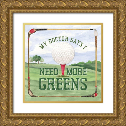 Golf Days I-More Greens Gold Ornate Wood Framed Art Print with Double Matting by Reed, Tara