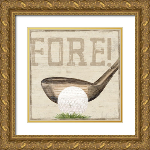 Golf Days V-Fore! Gold Ornate Wood Framed Art Print with Double Matting by Reed, Tara