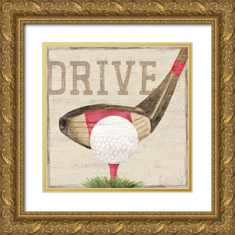 Golf Days VIII-Drive Gold Ornate Wood Framed Art Print with Double Matting by Reed, Tara