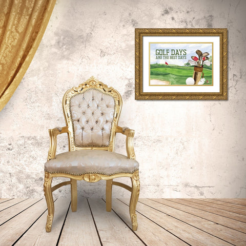 Golf Days landscape IV-Best Days Gold Ornate Wood Framed Art Print with Double Matting by Reed, Tara