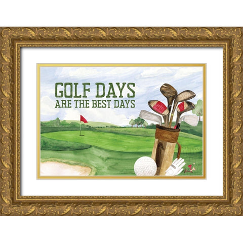 Golf Days landscape IV-Best Days Gold Ornate Wood Framed Art Print with Double Matting by Reed, Tara
