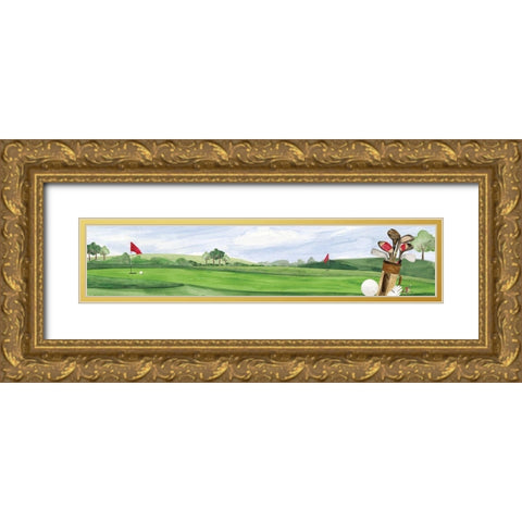 Golf Days panel I Gold Ornate Wood Framed Art Print with Double Matting by Reed, Tara