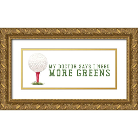 Golf Days panel II-More Greens Gold Ornate Wood Framed Art Print with Double Matting by Reed, Tara