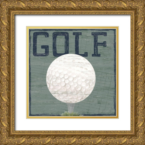 Golf Days neutral XI-Golf Gold Ornate Wood Framed Art Print with Double Matting by Reed, Tara