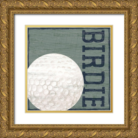 Golf Days neutral XIII-Birdie Gold Ornate Wood Framed Art Print with Double Matting by Reed, Tara
