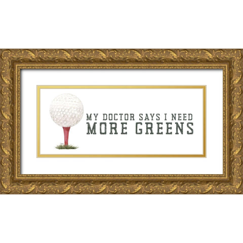 Golf Days neutral panel II-More Greens Gold Ornate Wood Framed Art Print with Double Matting by Reed, Tara