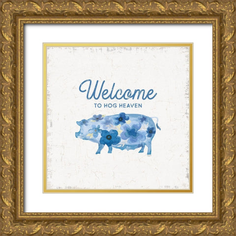 Country Cottage Field VI flowers Gold Ornate Wood Framed Art Print with Double Matting by Reed, Tara