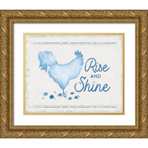 Country Cottage Field VIII wash Gold Ornate Wood Framed Art Print with Double Matting by Reed, Tara