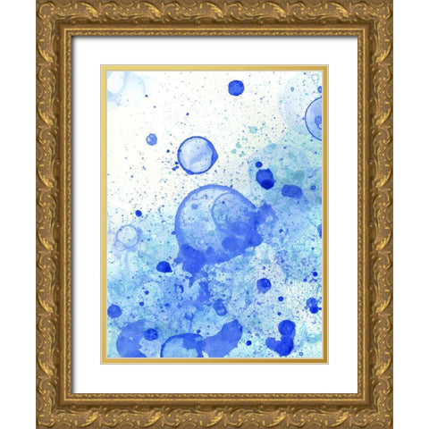 Bubble Splash I Gold Ornate Wood Framed Art Print with Double Matting by Wilson, Kelsey