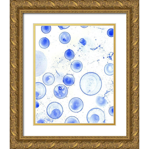 Bubble Polkadot I Gold Ornate Wood Framed Art Print with Double Matting by Wilson, Kelsey