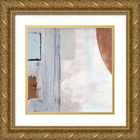 Blocks and Circles abstract II Gold Ornate Wood Framed Art Print with Double Matting by Chapman, Marcy