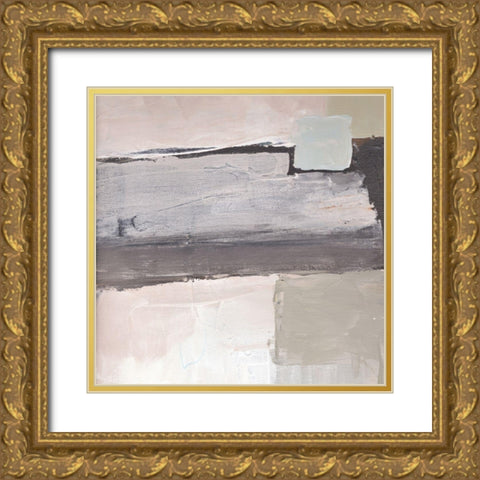 Blocks and Circles abstract III Gold Ornate Wood Framed Art Print with Double Matting by Chapman, Marcy