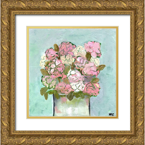 Pinks for You Gold Ornate Wood Framed Art Print with Double Matting by Chapman, Marcy
