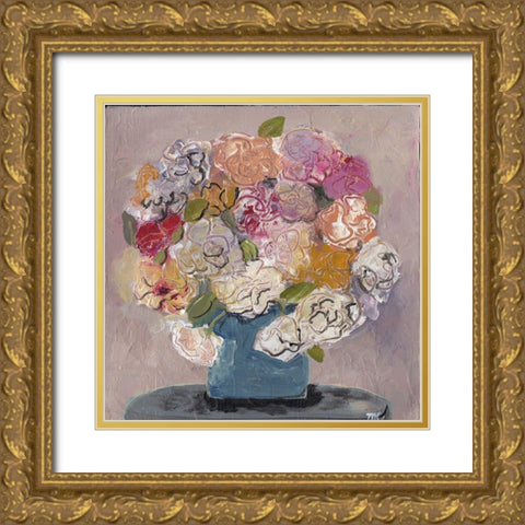 Flowers at Home Gold Ornate Wood Framed Art Print with Double Matting by Chapman, Marcy