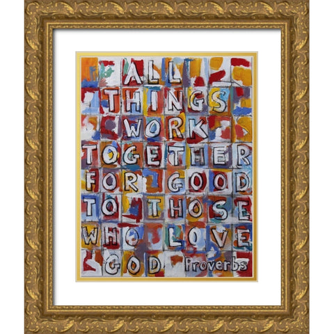 All Things Gold Ornate Wood Framed Art Print with Double Matting by Marie, Susanne