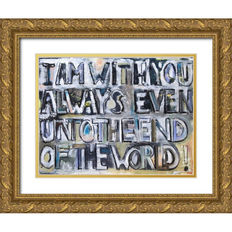 I Am With You Gold Ornate Wood Framed Art Print with Double Matting by Marie, Susanne
