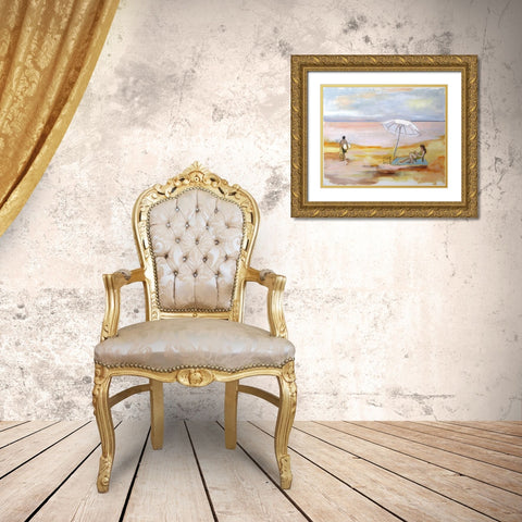 Last Light Gold Ornate Wood Framed Art Print with Double Matting by Marie, Susanne