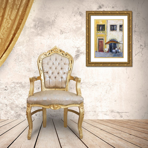 Al Fresco Gold Ornate Wood Framed Art Print with Double Matting by Marie, Susanne
