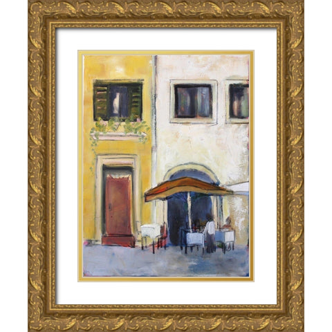 Al Fresco Gold Ornate Wood Framed Art Print with Double Matting by Marie, Susanne