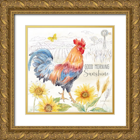 Good Morning Sunshine V-Good Morning Gold Ornate Wood Framed Art Print with Double Matting by Coulter, Cynthia