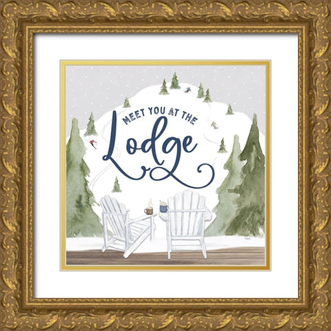 Winter Mountain Getaway II-At the Lodge Gold Ornate Wood Framed Art Print with Double Matting by Tara Reed