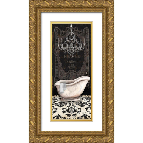 Midnight Bath Panel II Gold Ornate Wood Framed Art Print with Double Matting by Tre Sorelle Studios