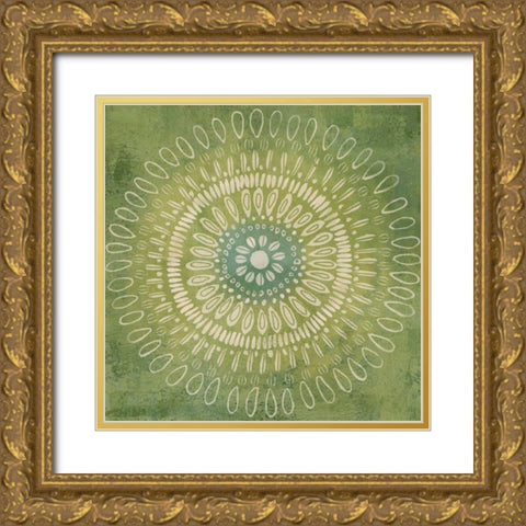 Jacobean Medallions II Gold Ornate Wood Framed Art Print with Double Matting by Coulter, Cynthia