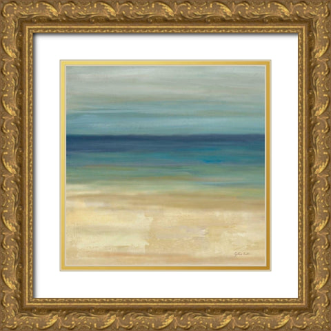 Navy Blue Horizons I Gold Ornate Wood Framed Art Print with Double Matting by Coulter, Cynthia