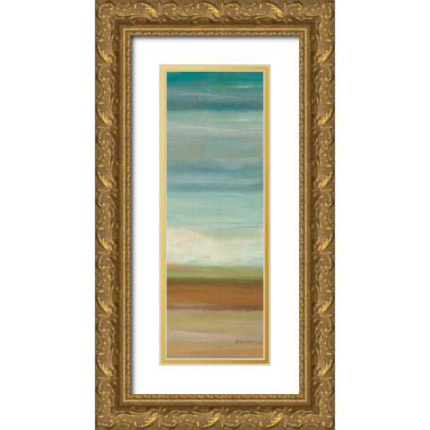 Turquoise Horizons Panel II Gold Ornate Wood Framed Art Print with Double Matting by Coulter, Cynthia
