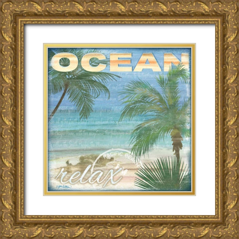 Beach Palm II Gold Ornate Wood Framed Art Print with Double Matting by Killeen, Jen