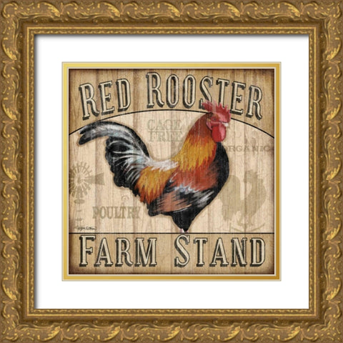 Country Rooster I Gold Ornate Wood Framed Art Print with Double Matting by Killeen, Jen