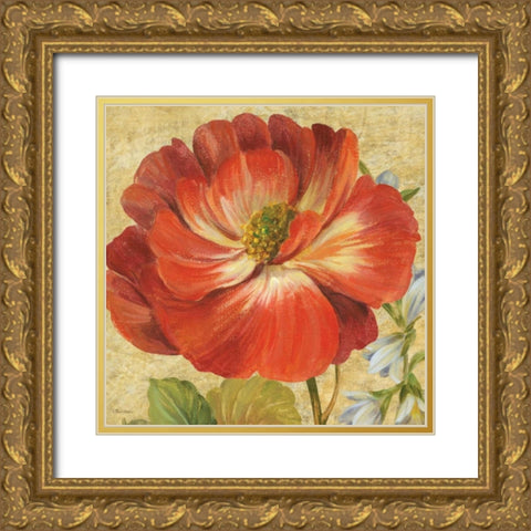 Primavera IV Gold Ornate Wood Framed Art Print with Double Matting by Gladding, Pamela