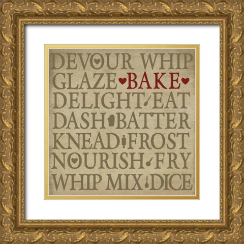 Chefs Words I Gold Ornate Wood Framed Art Print with Double Matting by h.artworks