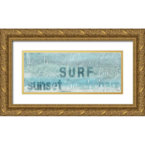 Seascape Sentiment I Gold Ornate Wood Framed Art Print with Double Matting by h.artworks