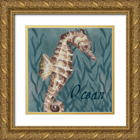 Nautical Critters I Gold Ornate Wood Framed Art Print with Double Matting by Tre Sorelle Studios