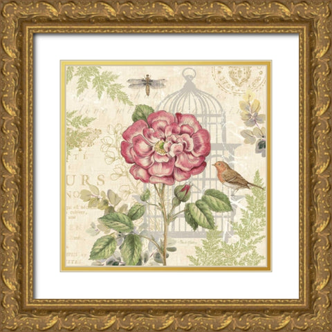 Floral Nature Trail IV Gold Ornate Wood Framed Art Print with Double Matting by Gladding, Pamela