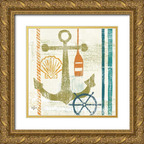 Nautical Brights I Gold Ornate Wood Framed Art Print with Double Matting by Lyon, Rebecca