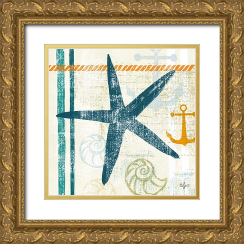 Nautical Brights III Gold Ornate Wood Framed Art Print with Double Matting by Lyon, Rebecca